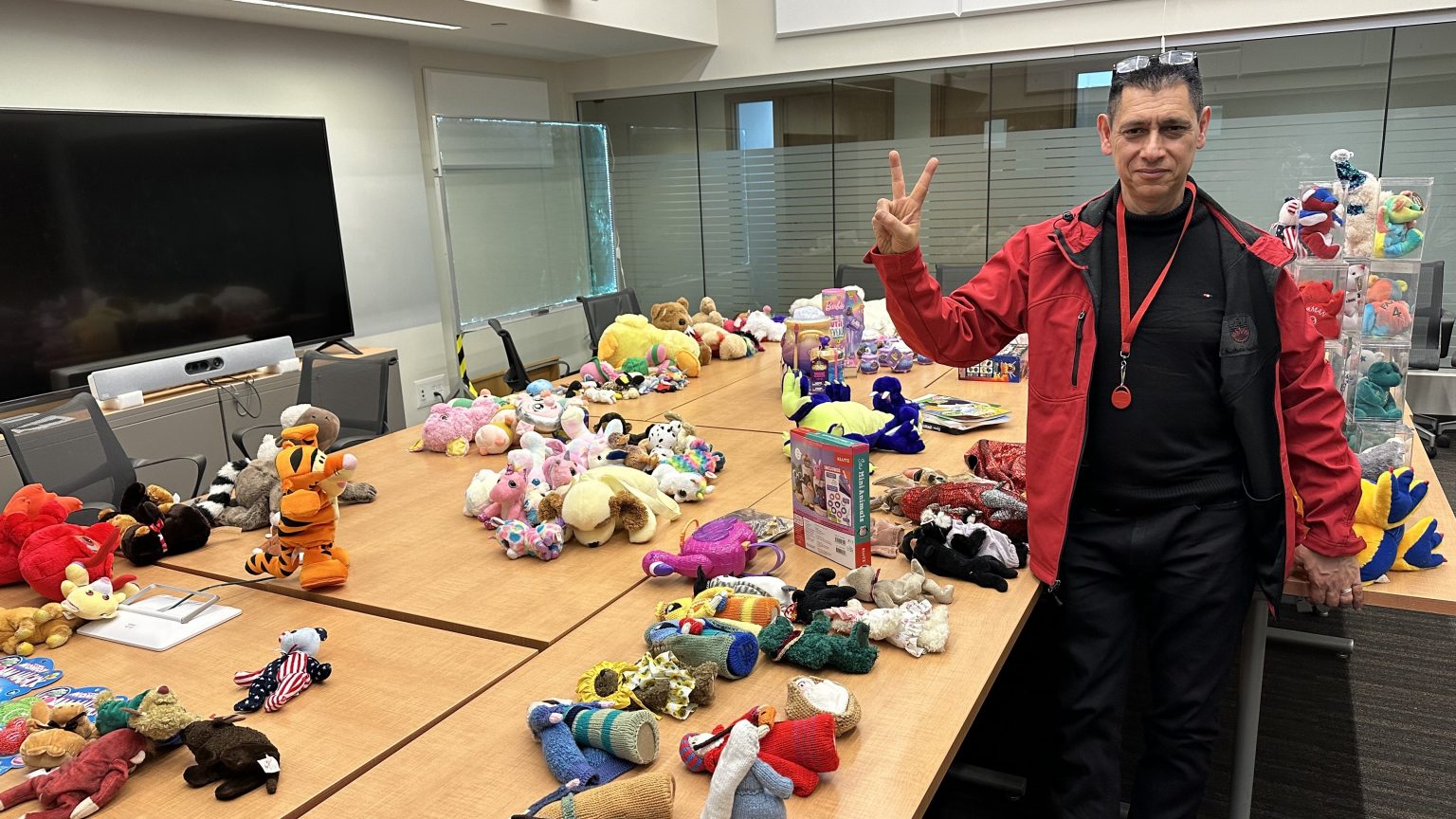 Dr. Ray Taheri with toys at UBC Okanagan.