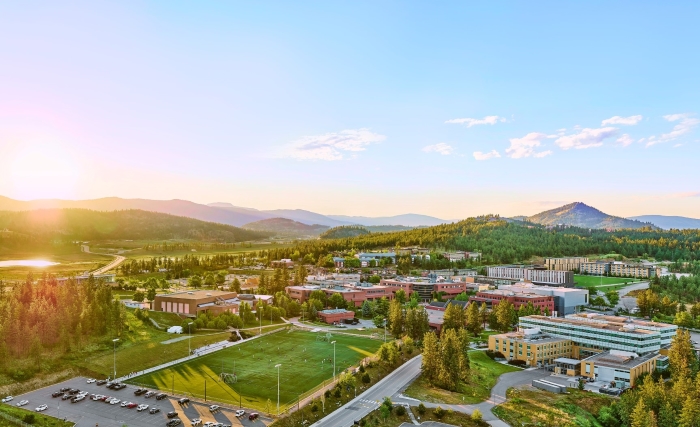 Sunlight over the UBC Okanagan campus.