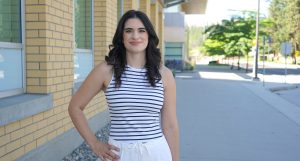 Dr. Jennifer Frattolin outside the EME building.